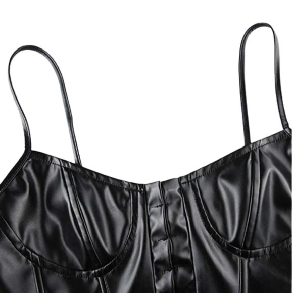 New Women's Push Up Bustier Corset Spandex Crop Top Black Size Medium - Picture 4 of 6